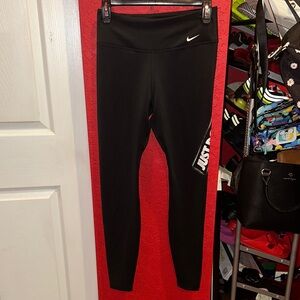 Nike women's  Black Leggings with White Logo